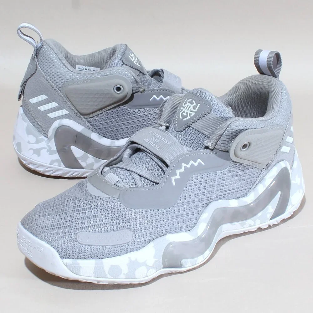 Mens adidas D.O.N. Issue #3 Size 7 Basketball Shoes Gray & White Sneakers